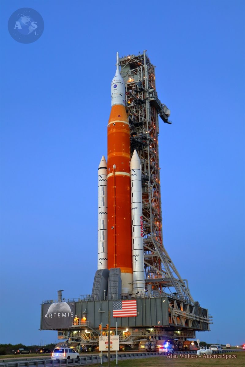 Artemis rocket on the launch pad
